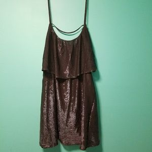 H&M metallic sparkle strappy mini dress